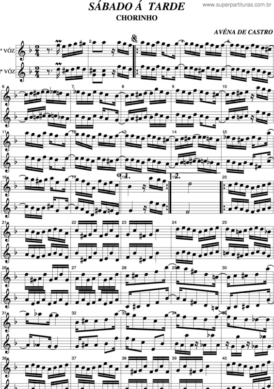 Partitura da música Sábado Á Tarde