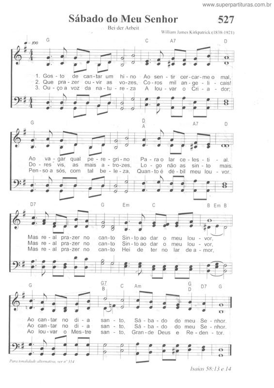 Partitura da música Sábado Do Meu Senhor