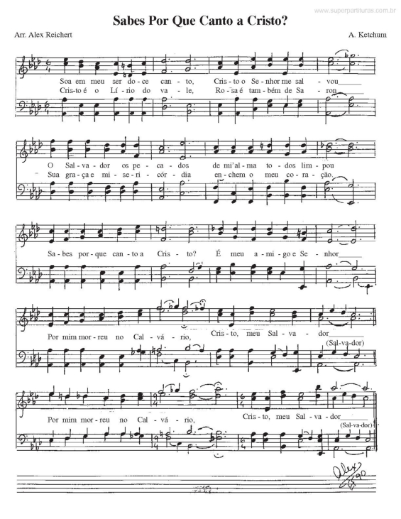 Partitura da música Sabes Por Que Canto a Cristo?