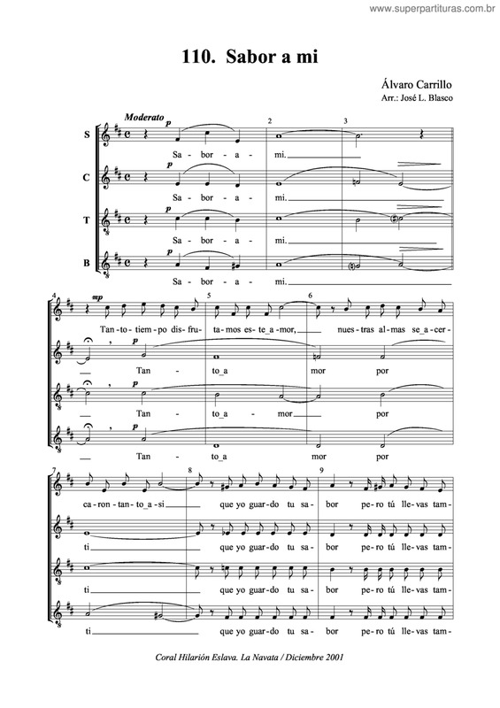 Partitura da música Sabor A Mi v.2