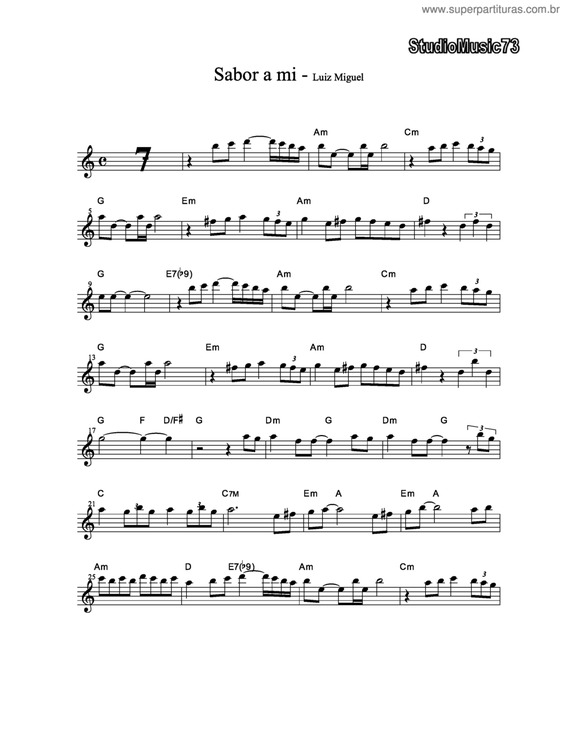 Partitura da música Sabor A Mi v.4