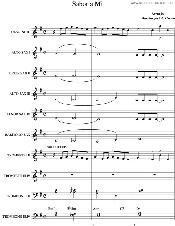 Partitura da música Sabor A Mi v.6