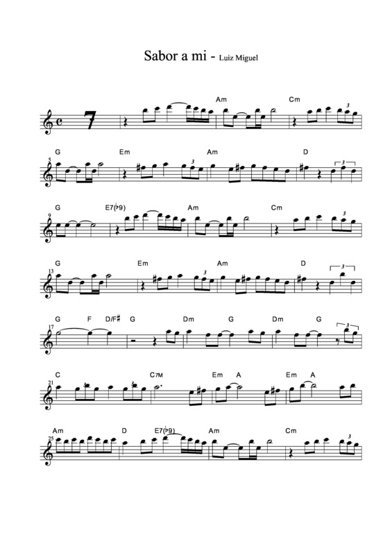 Partitura da música Sabor a Mi v.8