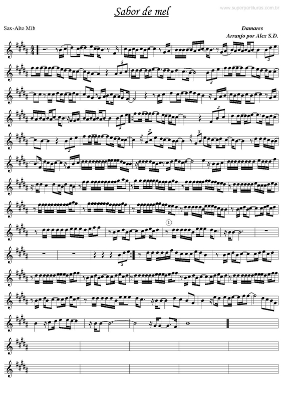 Partitura da música Sabor de Mel