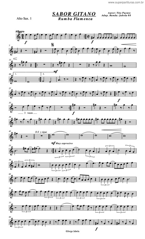 Partitura da música Sabor Gitano