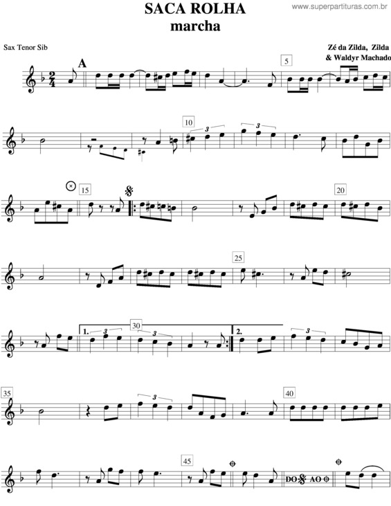 Partitura da música Saca Rolha