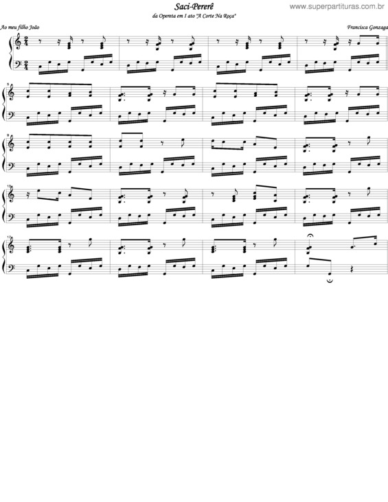 Partitura da música Saci-Pererê v.2