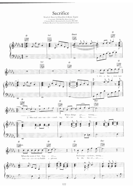 Partitura da música Sacrifice v.4