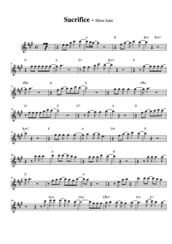 Partitura da música Sacrifice v.5