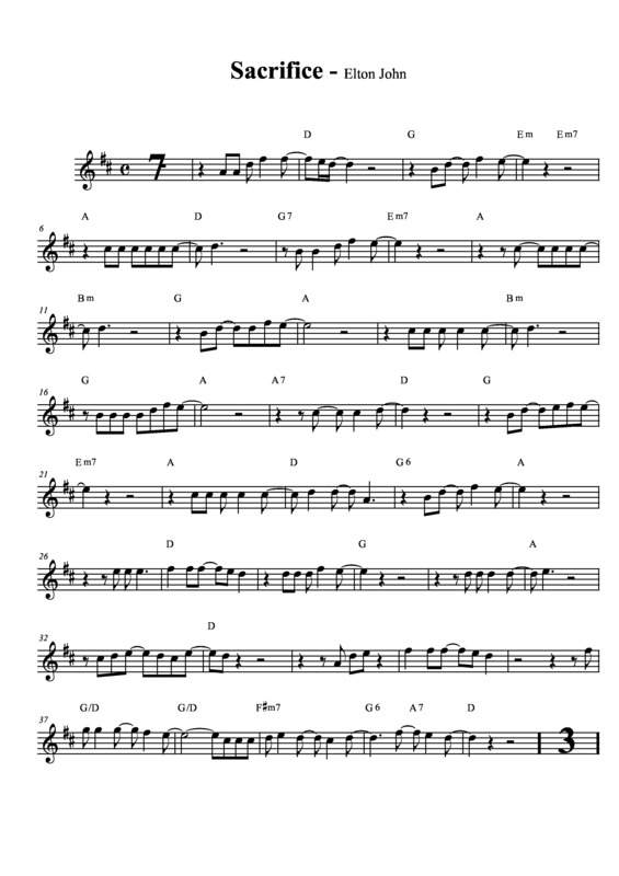 Partitura da música Sacrifice v.6