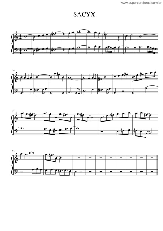 Partitura da música Sacyx