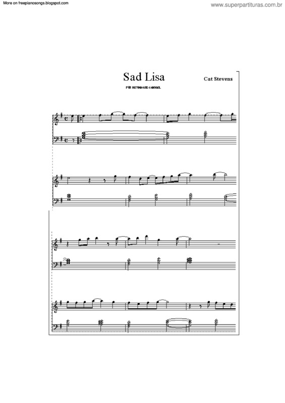 Partitura da música Sad Lisa
