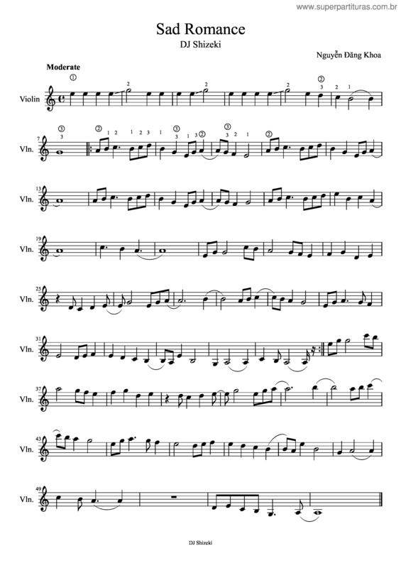 Partitura da música Sad Romance v.3