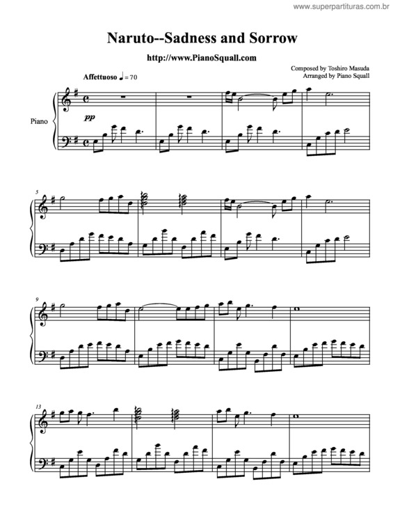 Partitura da música Sadness And Sorrow