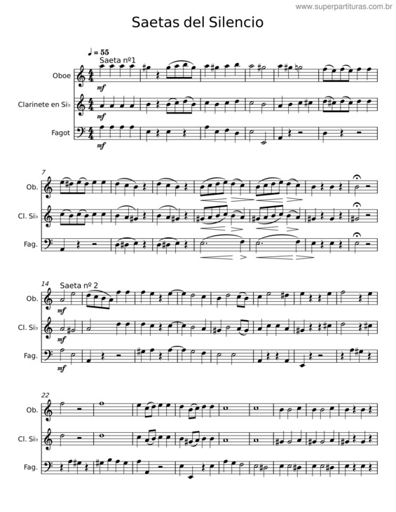 Partitura da música Saetas Del Silencio v.2