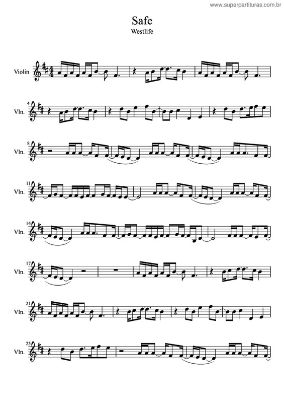 Partitura da música Safe