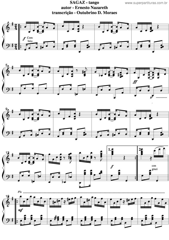 Partitura da música Sagaz