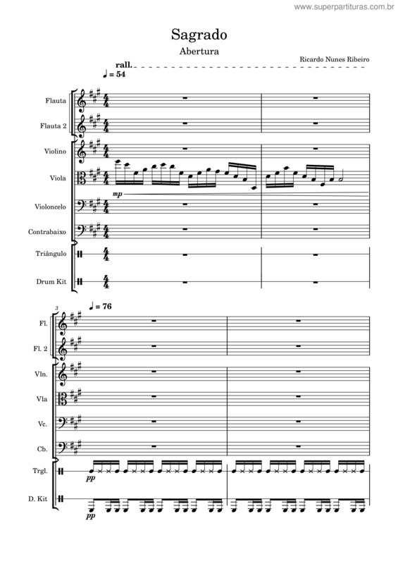 Partitura da música Sagrado: Abertura