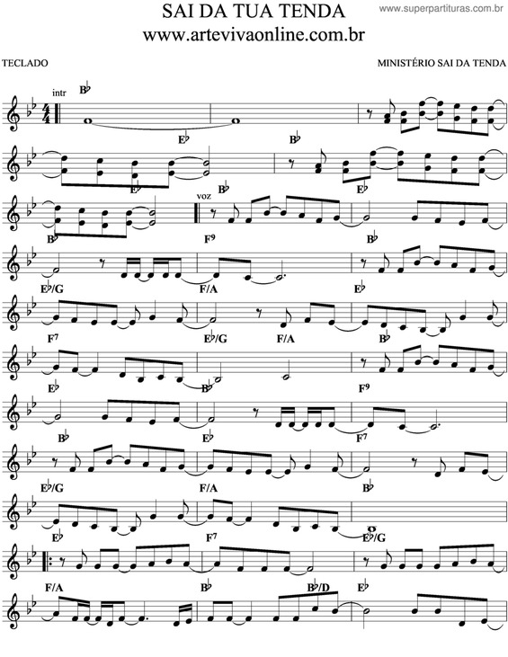 Partitura da música Sai Da Tua Tenda