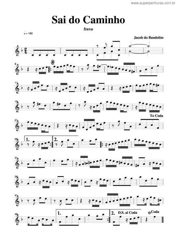 Partitura da música Sai Do Caminho