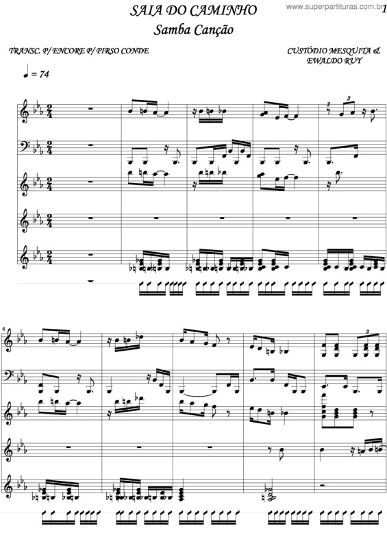 Partitura da música Saia Do Caminho v.3