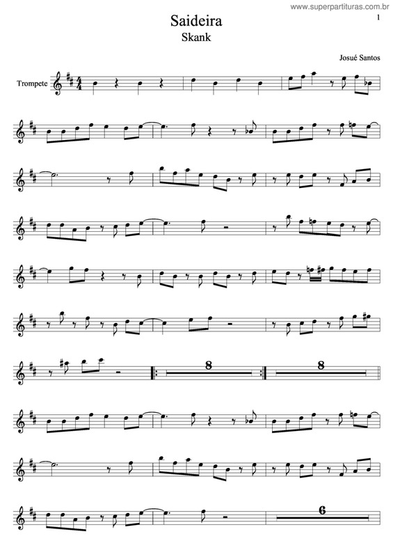 Partitura da música Saideira v.2