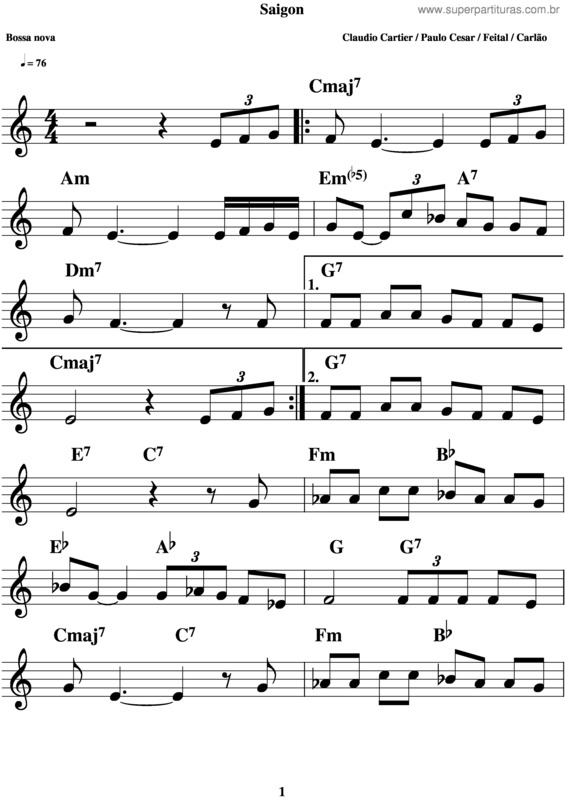 Partitura da música Saigon v.3