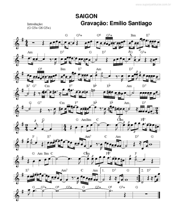 Partitura da música Saigon