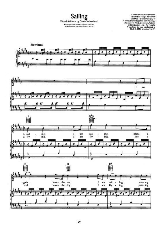 Partitura da música Sailing v.2