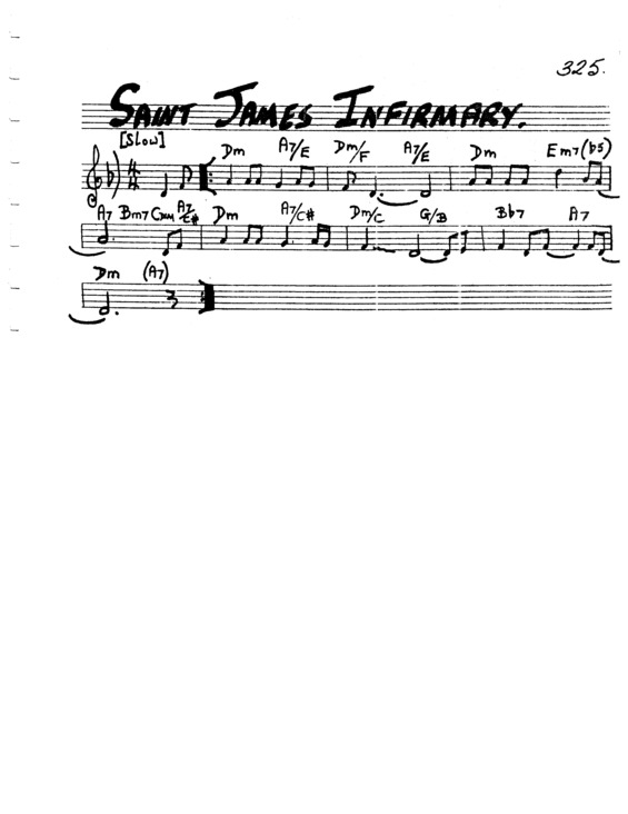 Partitura da música Saint James Infirmary v.5