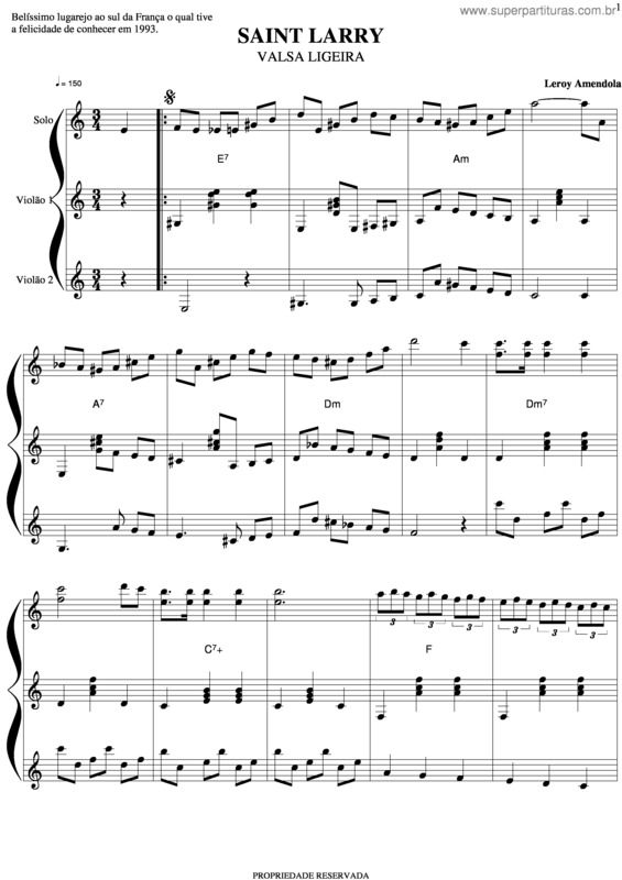 Partitura da música Saint Larry