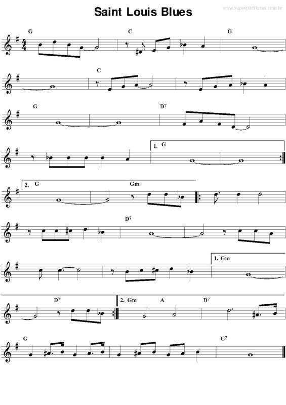 Partitura da música Saint Louis Blues