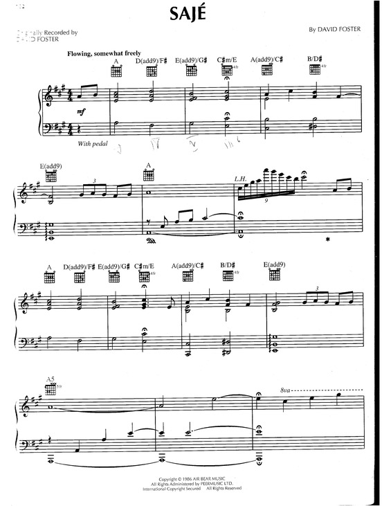 Partitura da música Sajé