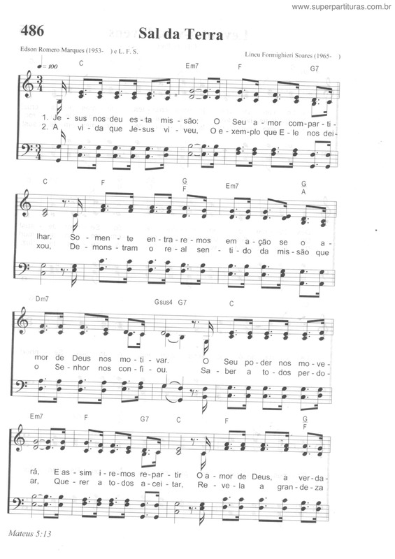 Partitura da música Sal Da Terra v.4