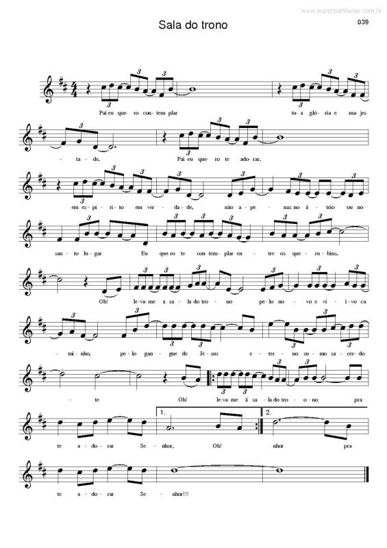 Partitura da música Sala do Trono