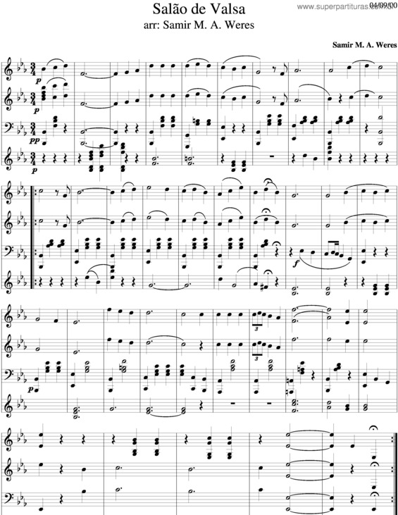 Partitura da música Salão De Valsa