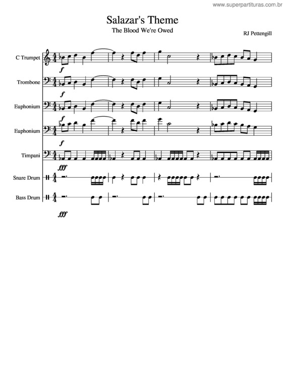 Partitura da música Salazar S Theme