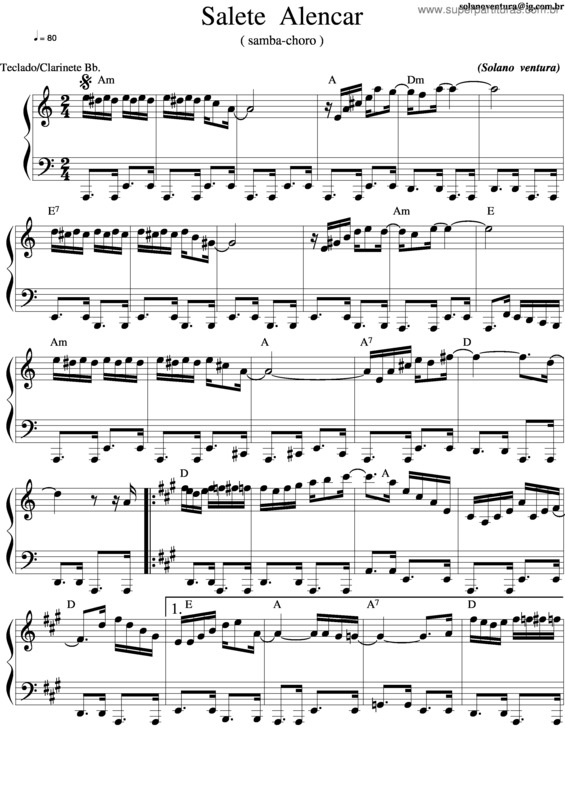 Partitura da música Salete Alencar