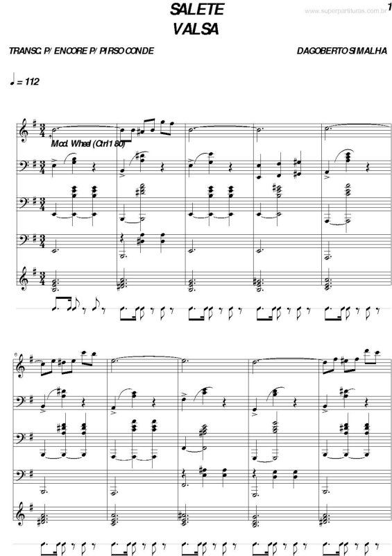 Partitura da música Salete