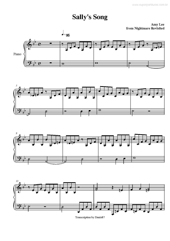 Partitura da música Sally`s Song v.2