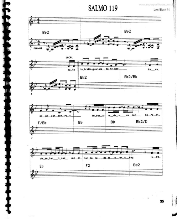 Partitura da música Salmo 119