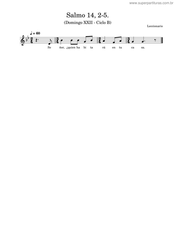 Partitura da música Salmo 14, 2-5.