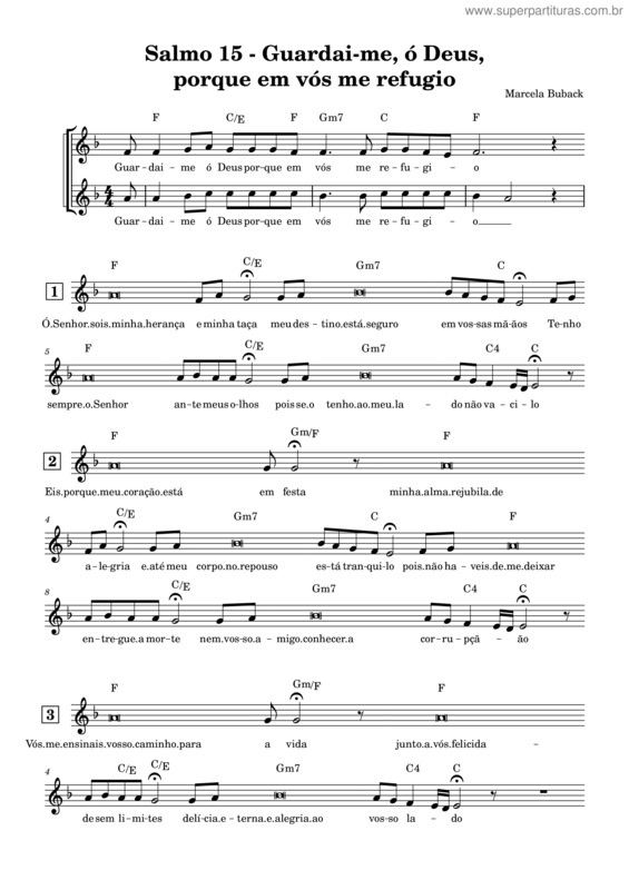Partitura da música Salmo 15
