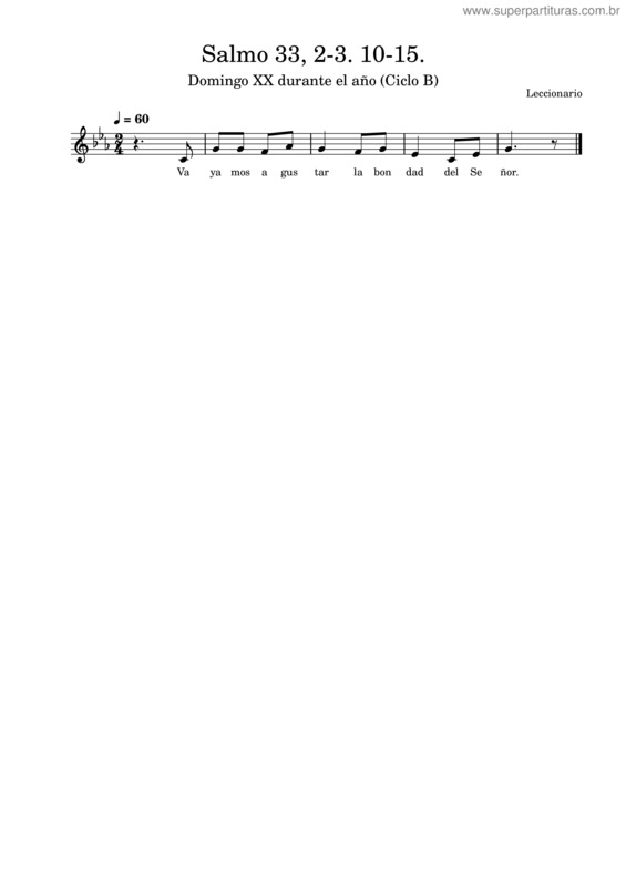 Partitura da música Salmo 33