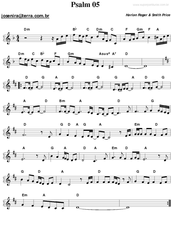 Partitura da música Salmo 5