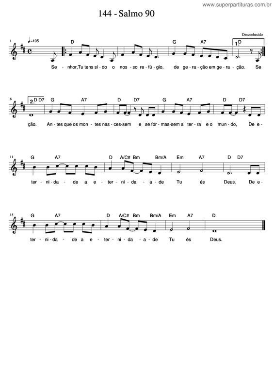 Partitura da música Salmo 90