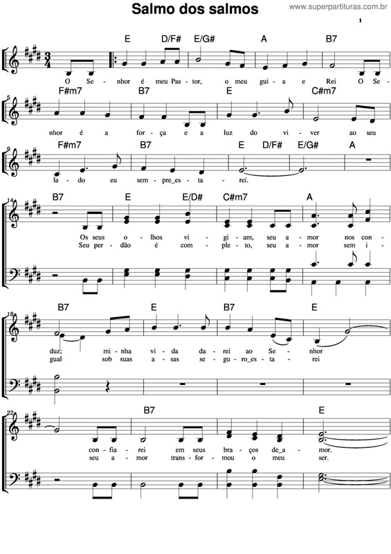 Partitura da música Salmo Dos Salmos v.3