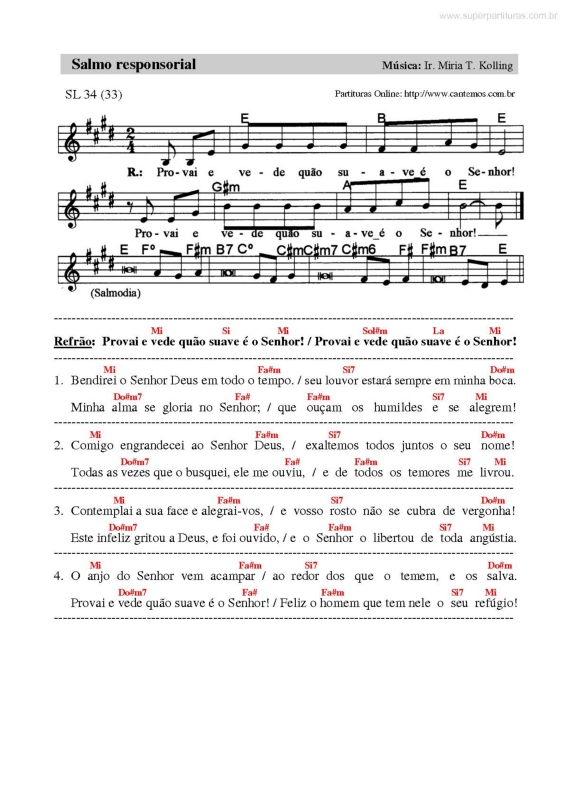 Partitura da música Salmo Responsorial v.13