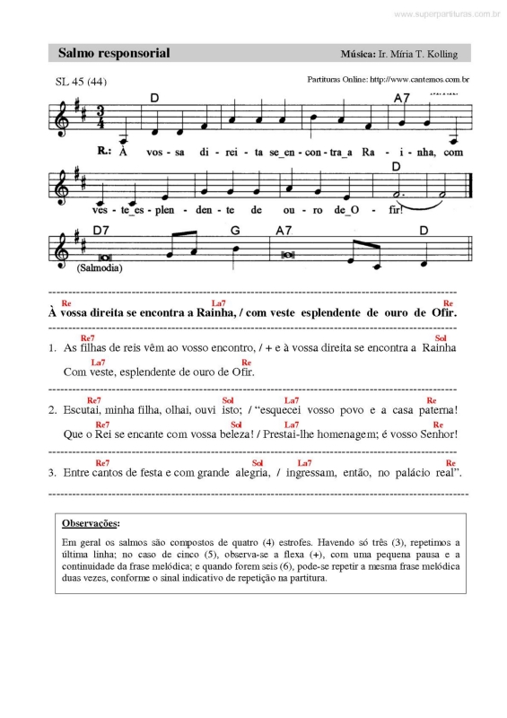 Partitura da música Salmo Responsorial v.18
