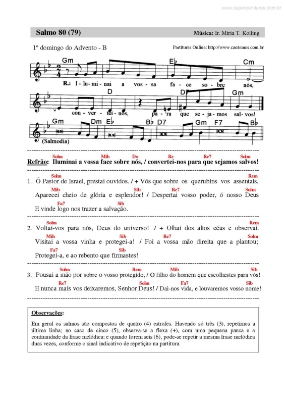 Partitura da música Salmo Responsorial v.25